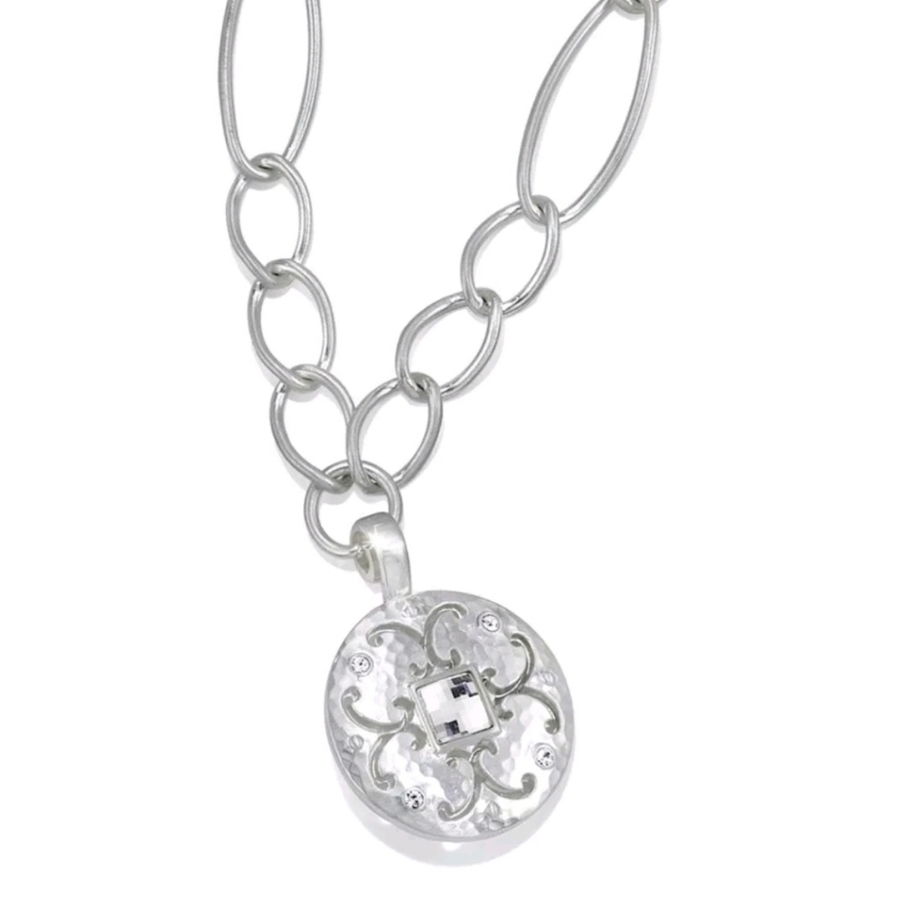 Brighton "SATURN" Brushed Silver & Swarovski Crystal Interchangeable Pendant Nk!